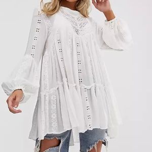Free People Kiss Kiss Tunic in Ivory. Size Small. Never worn.